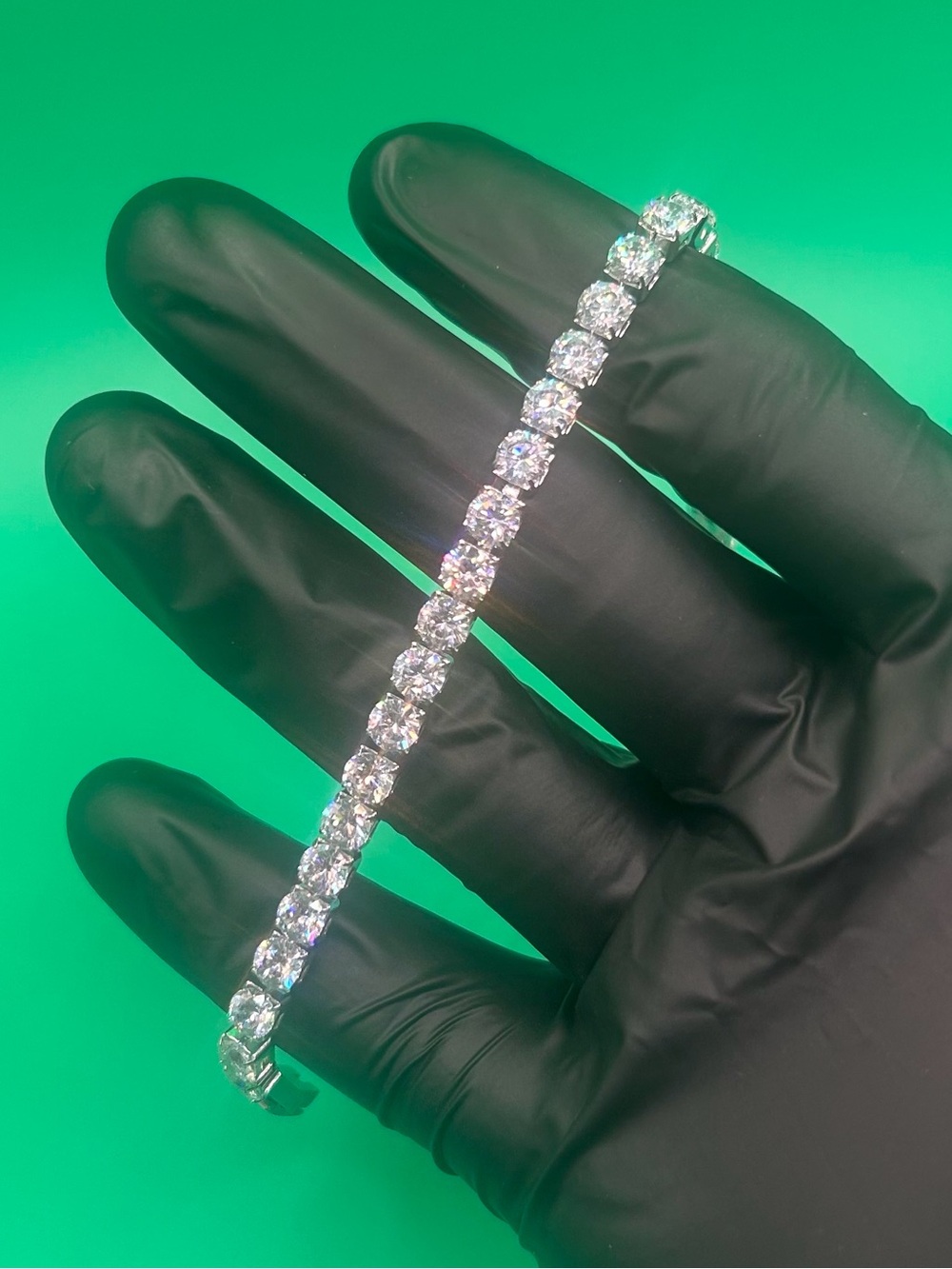 5mm Silver Moissanite Tennis Bracelet VVS1 7.5 Inch Womens No Pass